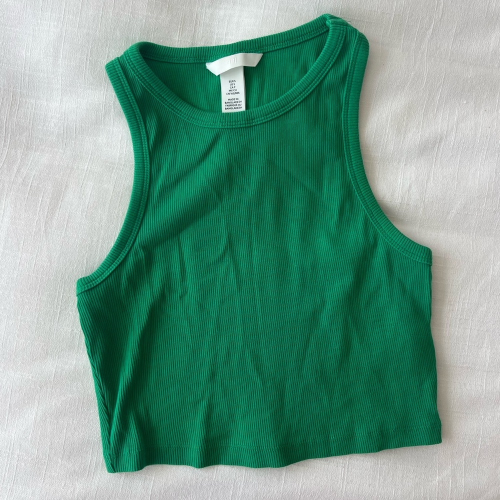 Ribbed tank top - Kelly green